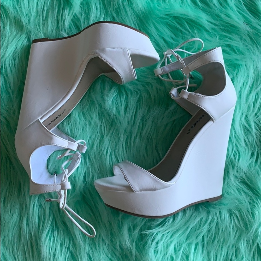 White high wedge heel